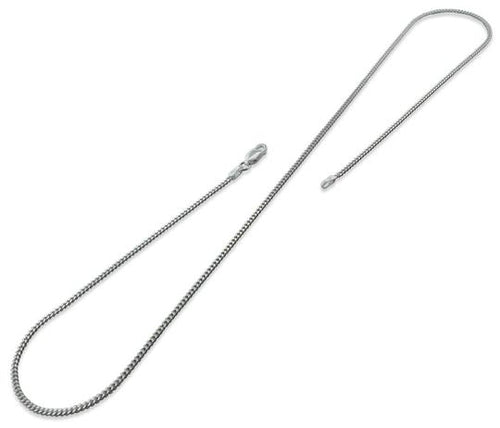 Rhodium Sterling Silver Curb Chain 1.7 MM