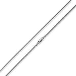 Rhodium Sterling Silver Curb Chain 1.7 MM