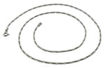 Rhodium Sterling Silver Figaro Chain 1.4 MM