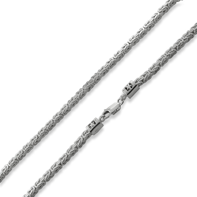 Sterling Silver 8.5 Square Byzantine Chain Bracelet - 4.0MM