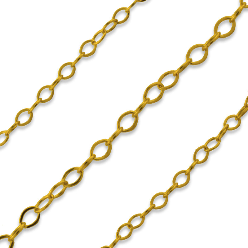 Gold Filled Chain Flat Cable 1.3mm (sold by the foot)