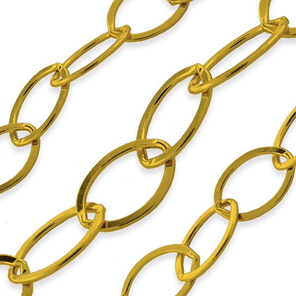 Gold Filled Flat Oval Cable Chain 8.8x6.6mm (sold by the foot)