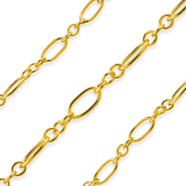 Gold Filled Oval Long & Short Chain 5x3mm (sold by the foot)