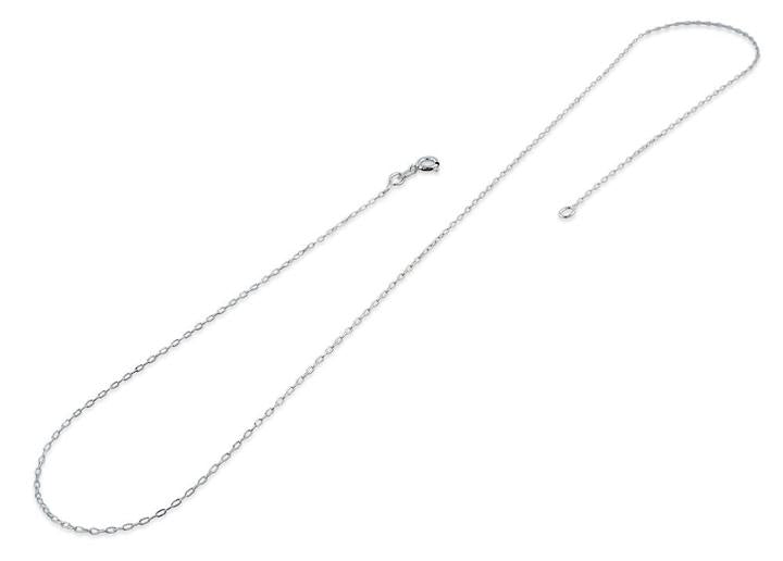 Rhodium Sterling Silver Forz D/C Chain 1MM