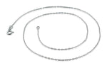 Rhodium Sterling Silver Forz D/C Chain 1MM