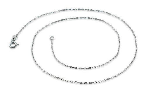 Rhodium Sterling Silver Forz D/C Chain 1MM