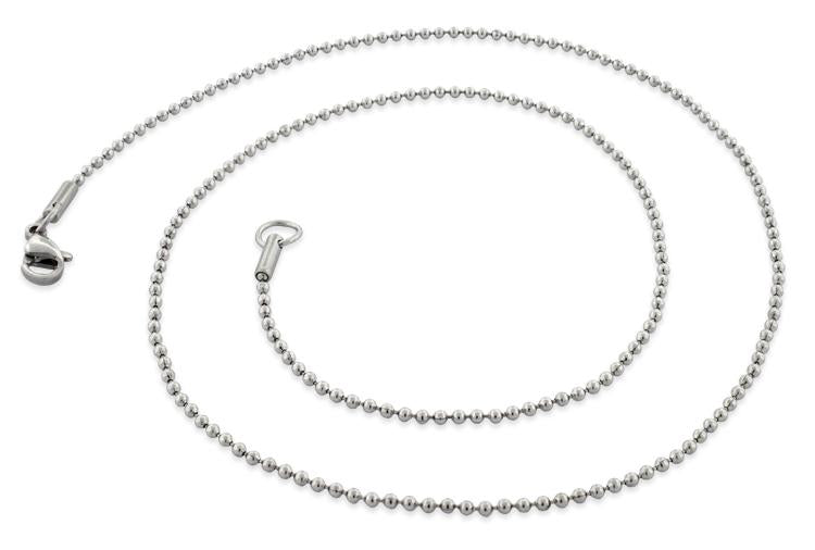 Stainless Steel 16" Bead Chain Necklace 1.6 MM