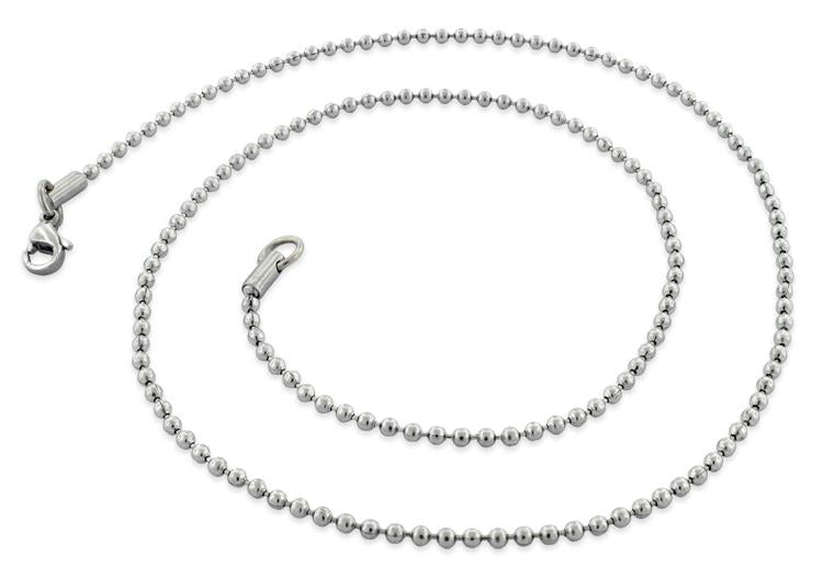 Stainless Steel 22" Bead Chain Necklace 2.0 MM