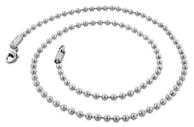 Stainless Steel 18" Bead Chain Necklace 3.0 MM