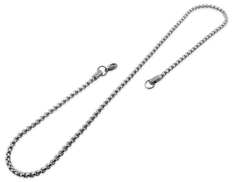 Stainless Steel 20" Round Box Chain Necklace 3.5 MM