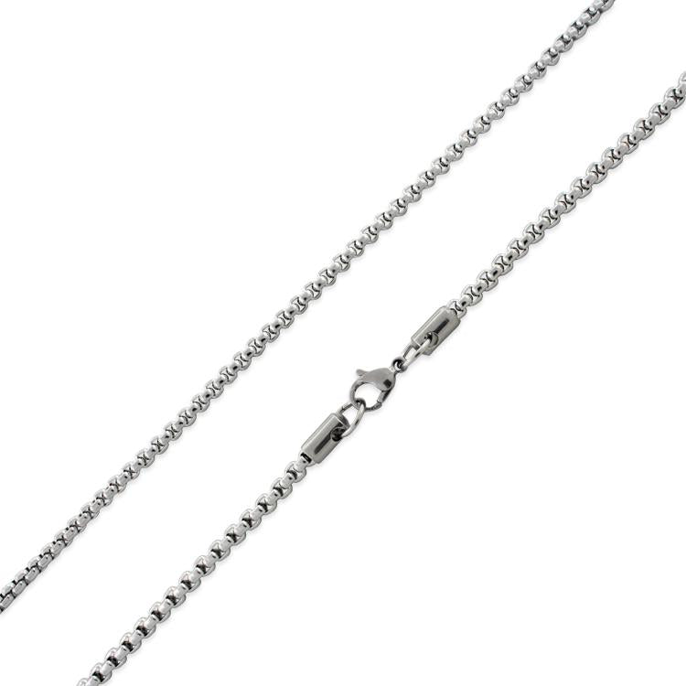 Stainless Steel 18" Round Box Chain Necklace 3.5 MM