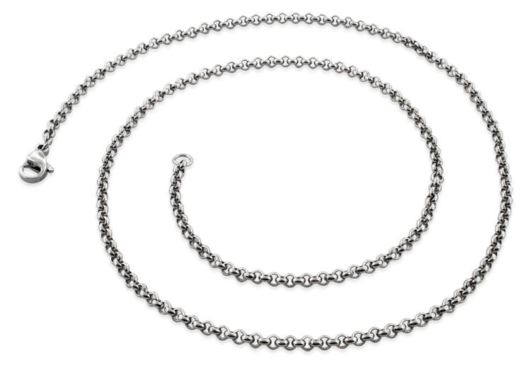 Stainless Steel 15.5" Rollo Chain Necklace 2.5 MM