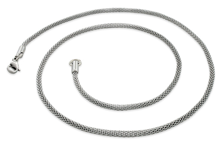 Stainless Steel 24" Snake Skin Mesh Chain Necklace 2.4 MM