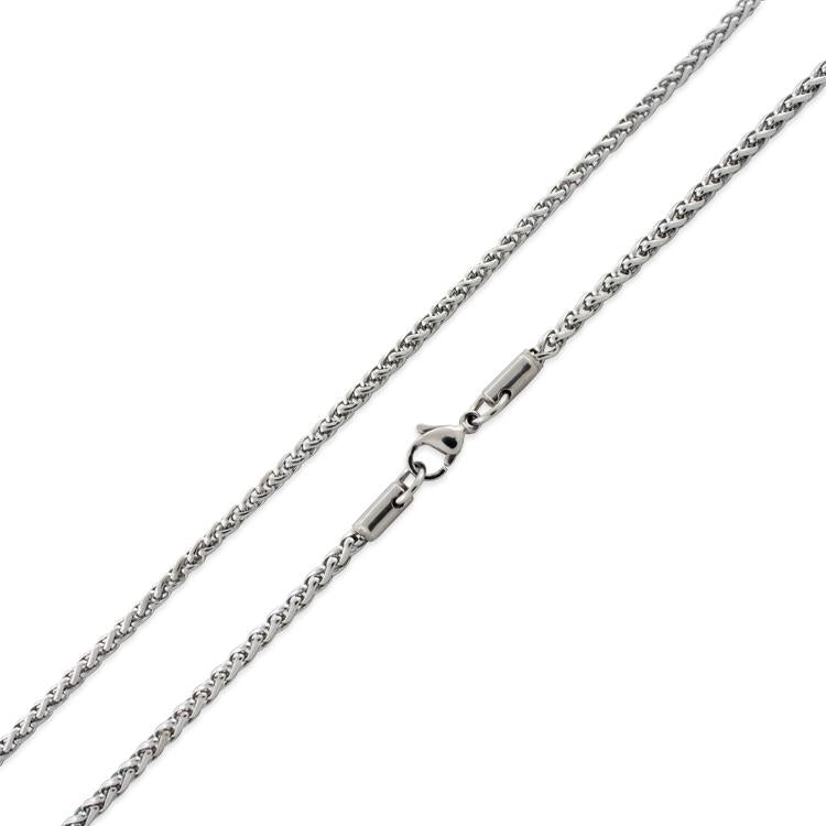 Stainless Steel 24" Spiga Chain Necklace 3.0 MM