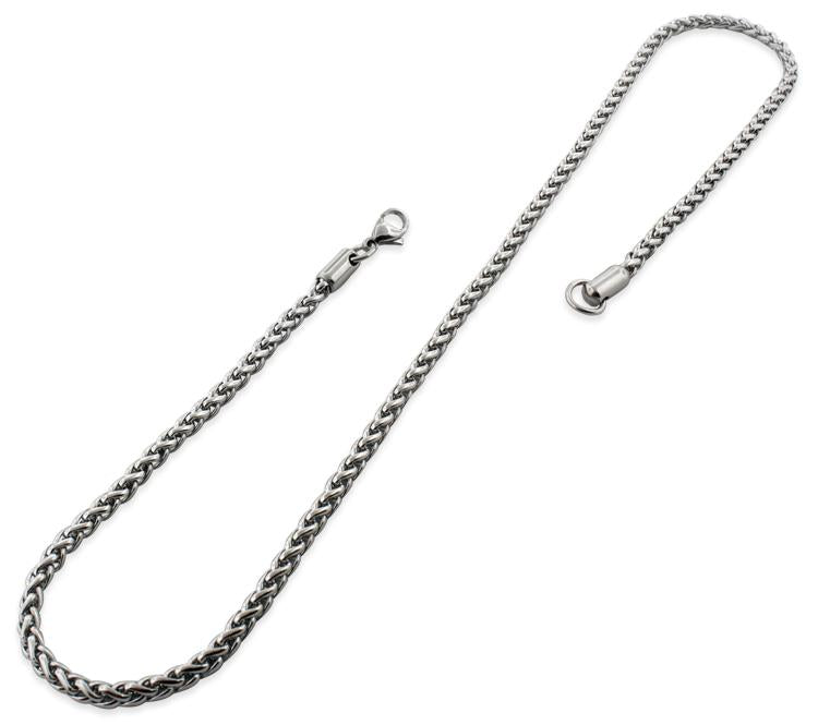 Stainless Steel 24" Spiga Chain Necklace 4.0 MM