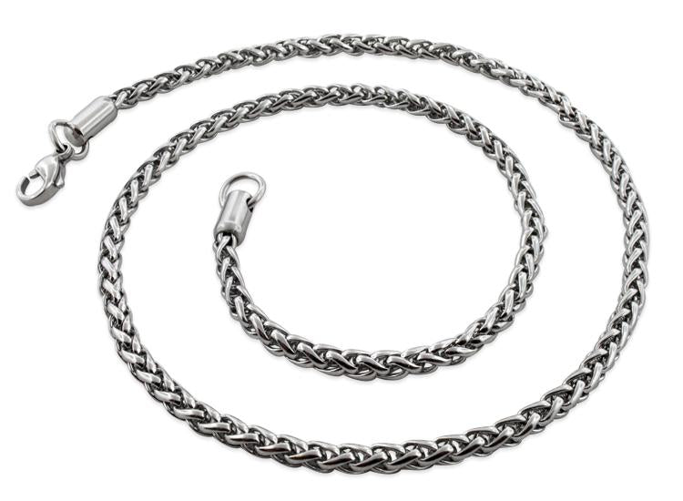 Stainless Steel 18" Spiga Chain Necklace 4.0 MM