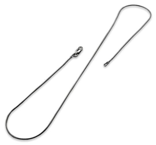 Black Rhodium Sterling Silver Snake Chain 0.9MM