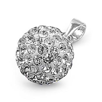 Sterling Silver CZ Ball Pendant