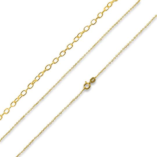 14K Gold-Plated Sterling Silver Cable Chain Necklace 1.15mm