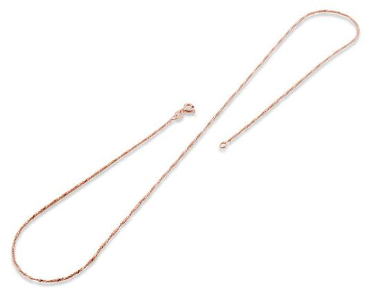 14K Rose Gold Plated Sterling Silver Twisted Serpentine Chain 1.0MM