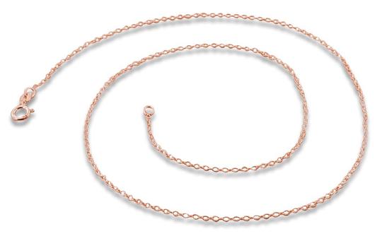 14K Rose Gold Plated Sterling Silver Cable Chain 1.15mm