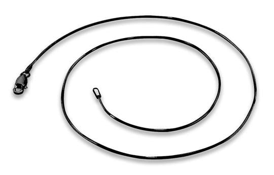 Black Rhodium Sterling Silver 8 Sided Snake Chain 1MM