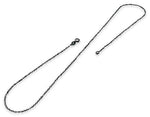 Black Rhodium Sterling Silver Cable Chain 1.1MM