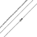 Black Rhodium Sterling Silver Cable Chain 1.1MM