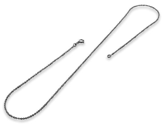 Black Rhodium Sterling Silver Cable Chain 1.2MM