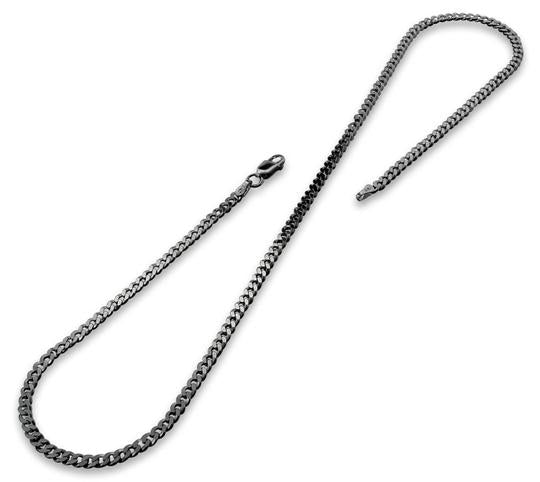 Black Rhodium Sterling Silver Curb Chain 3.0MM
