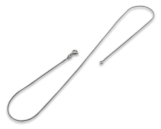 Rhodium Sterling Silver Box Chain 0.7MM
