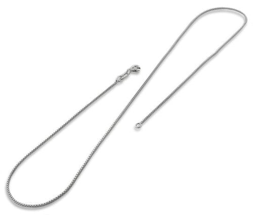Rhodium Sterling Silver Box Chain 0.85MM