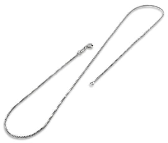 Rhodium Sterling Silver Box Chain 0.85MM