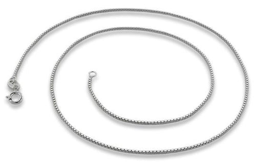 Rhodium Sterling Silver Box Chain 0.85MM
