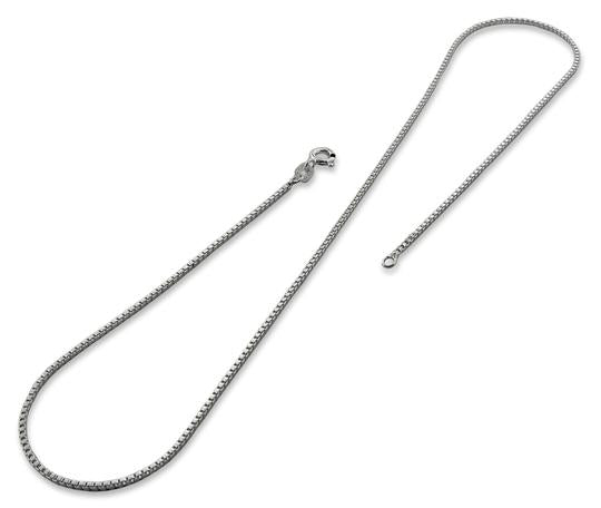 Rhodium Sterling Silver Box Chain 1.1MM
