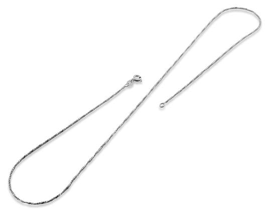 Rhodium Sterling Silver Twisted Serpentine Chain 1.0MM
