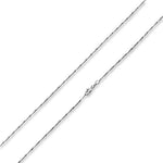 Rhodium Sterling Silver Twisted Serpentine Chain 1.0MM