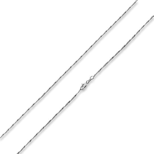 Rhodium Sterling Silver Twisted Serpentine Chain 1.0MM