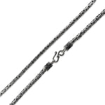 Sterling Silver 24" Round Byzantine Chain Necklace - 5.0MM