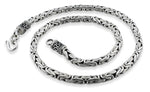 Sterling Silver 18" Round Byzantine Chain Necklace - 5.0MM