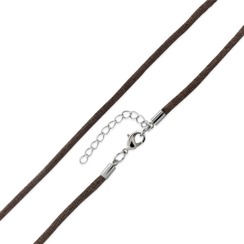 3.0mm 16" Brown Silk Cord w/ Adjustable Clasp