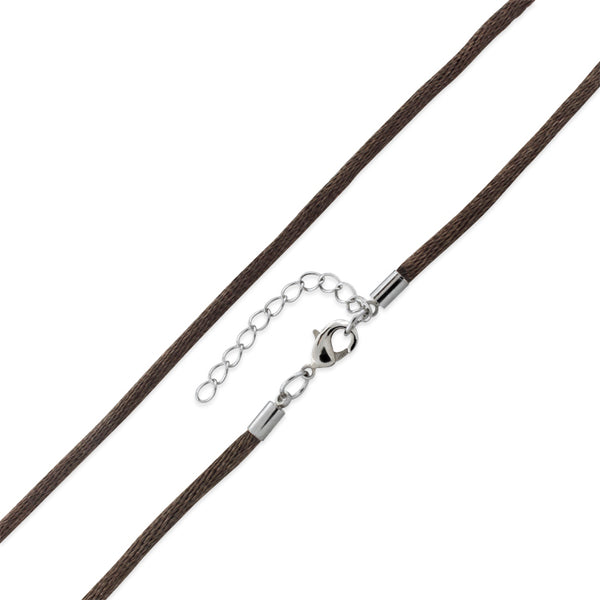 3.0mm 24" Brown Silk Cord w/ Adjustable Clasp