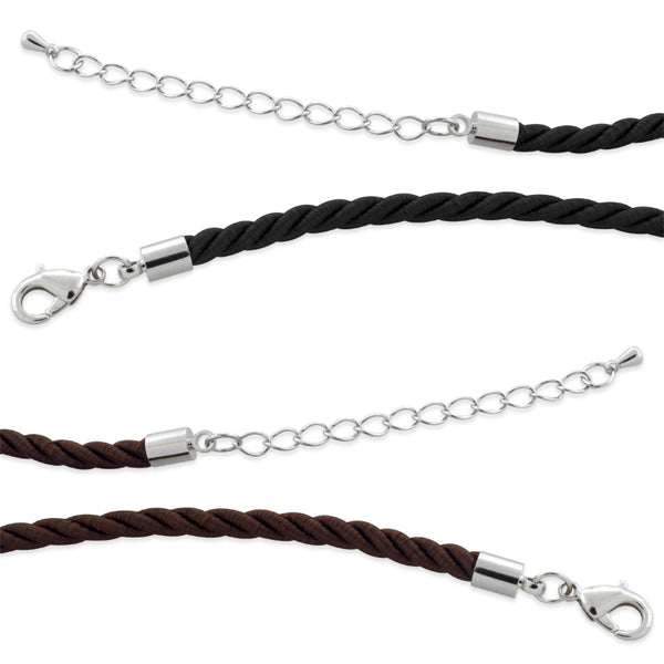 16" 4mm Rayon Twisted Necklace w/ Steel Adj Clasp