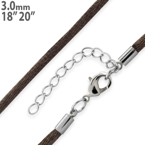 3.0mm Brown Silk Cord w/ Adjustable Clasp