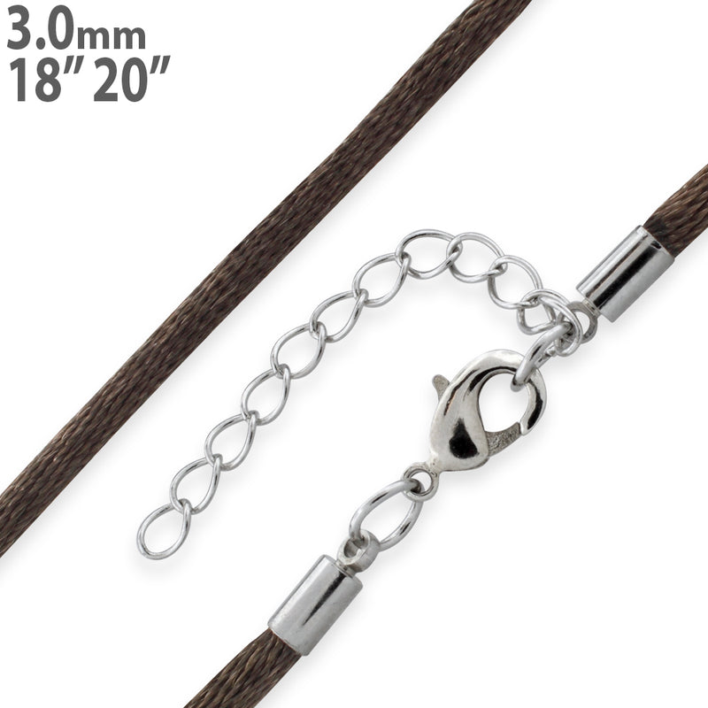 3.0mm Brown Silk Cord w/ Adjustable Clasp