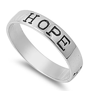 Sterling Silver Faith Love Hope Ring