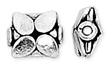 Sterling Silver Bali Style Bead Flower Pendant 9.5mm