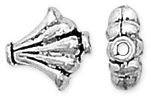 Sterling Silver Bali Style Bead Mussel Shape Pendant 11mm - Pack of 2