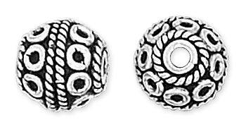 Sterling Silver Bali Style Bead Pendant 11mm