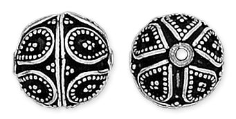 Sterling Silver Bali Style Bead Pendant 15mm
